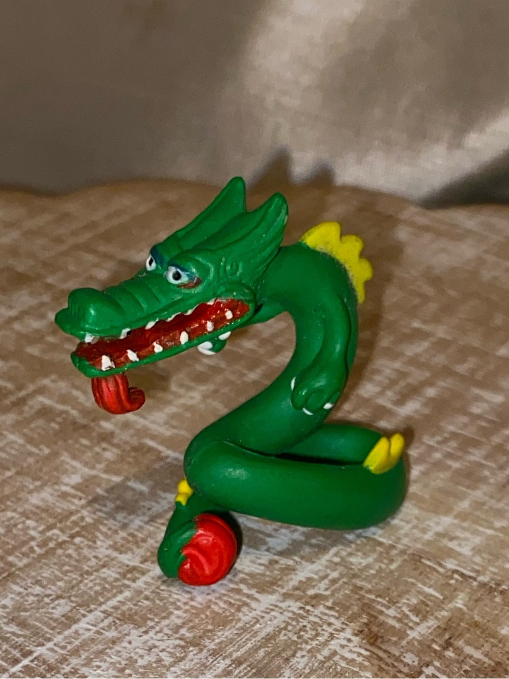 Vintage Kinder Surprise Green Dragon Figurine